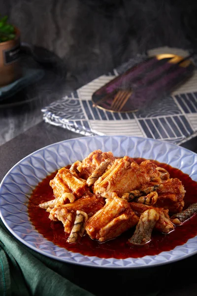 Традиційна Китайська Їжа Гостре Ясо Змії — стокове фото