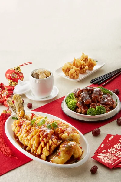 Chinese New Year food set menu on the table