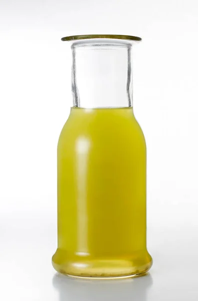 Szklanka Zielonego Soku Butelką — Zdjęcie stockowe
