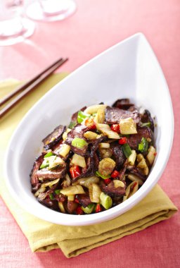 Geleneksel Çin mutfağı, kızarmış pastırma.