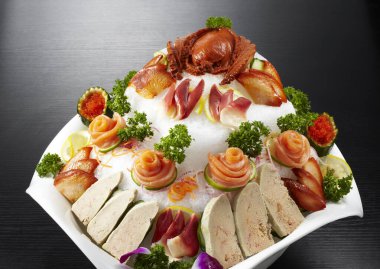 Lezzetli yemek, sashimi tabağı.