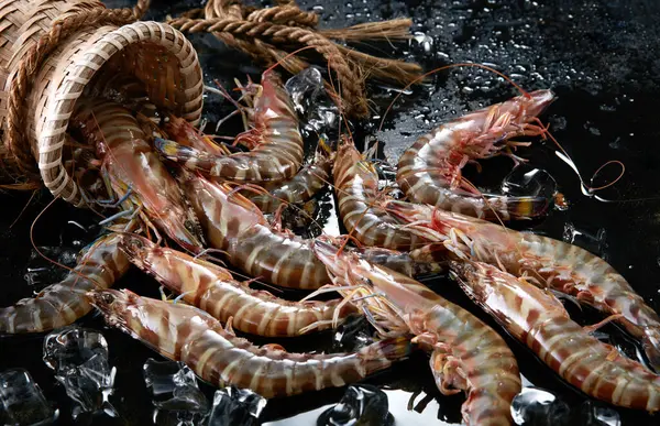 Ingredienti Freschi Pesce Selvatico Gamberetti — Foto Stock