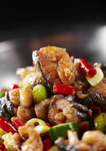 Deliciosa Cocina China Carne Rana Picante —  Fotos de Stock