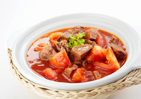 Traditional Chinese Cuisine Tomato Braised Beef — Stock Photo, Image