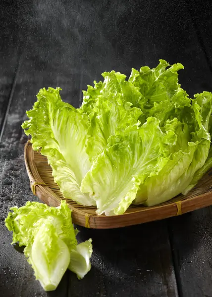 fresh lettuce leaves with lettuce