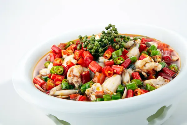 Traditionelle Chinesische Küche Würzig Geschmortes Froschfleisch — Stockfoto