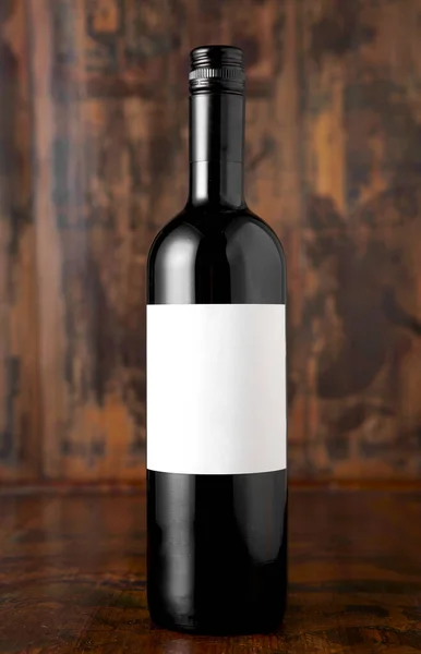blank wine bottle with label