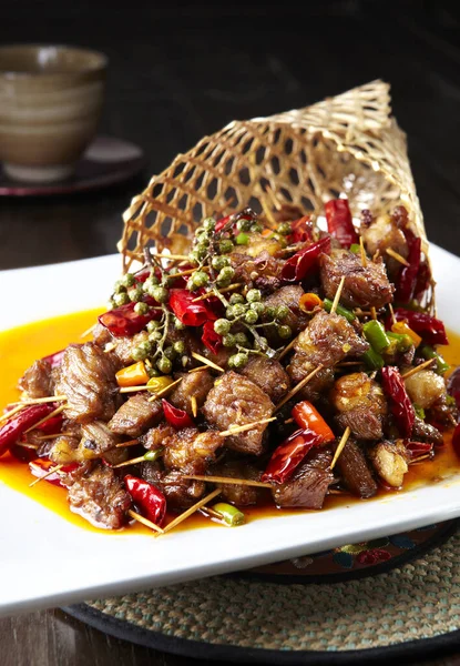 Cocina Tradicional China Carne Picante —  Fotos de Stock