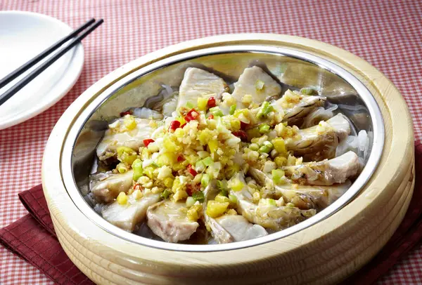 Masakan Tradisional Cina Fillet Ikan Kukus — Stok Foto