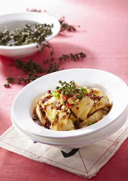 Traditionellt Kinesiskt Kök Kryddig Salivkyckling — Stockfoto
