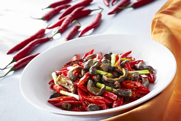 Traditionellt Kinesiskt Kök Kryddig Stekt Havsgurka — Stockfoto