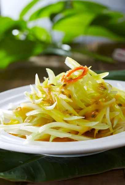 Traditional Chinese food, passion fruit jam and celery salad