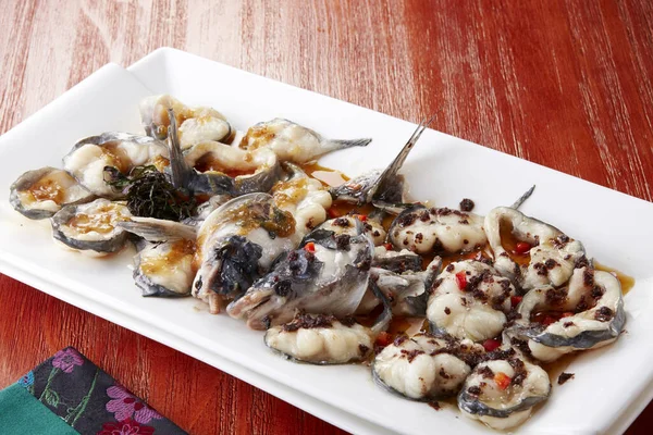 传统中餐 蒸鱼方块 — 图库照片