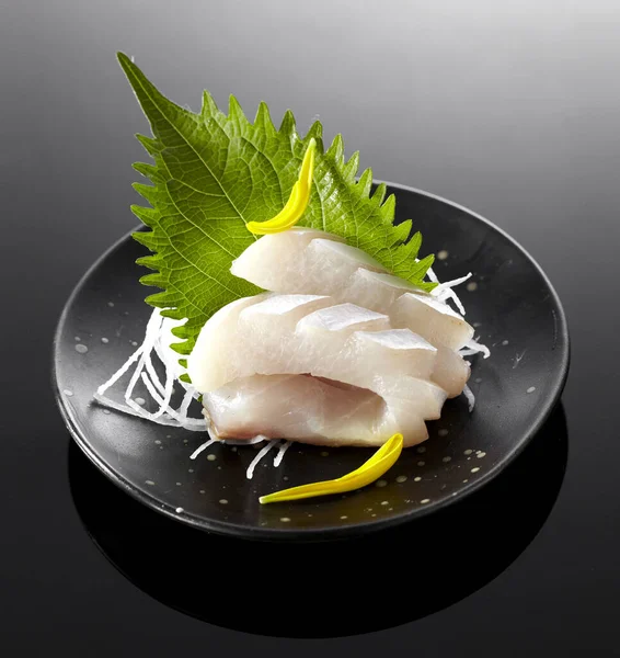 Lezzetli Japon Yemekleri Deniz Balığı Sashimi — Stok fotoğraf