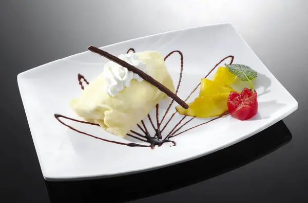 Вкусный Десерт Дурианский Блинчик — стоковое фото