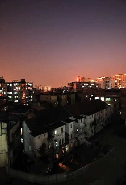Éjszakai Kilátás Kínai Városra — Stock Fotó
