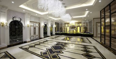 Bir otelin 3 boyutlu görüntüsü.