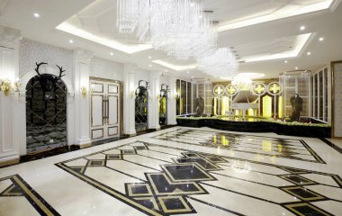 Şehirdeki otelin lüks içinde.