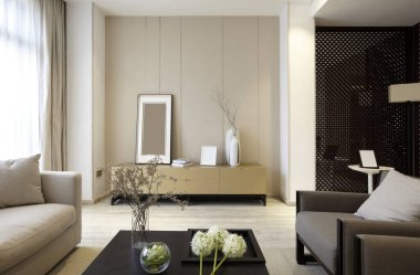 Modern oturma odası iç tasarımı