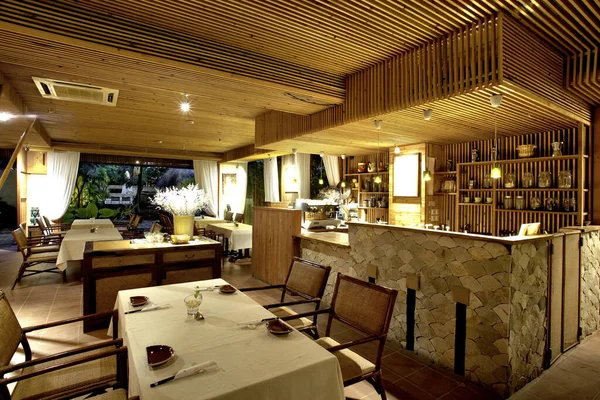 interior of a restaurant, a restaurant in a luxury house