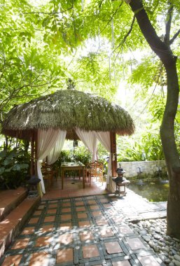 a beautiful shot of a swimming pool