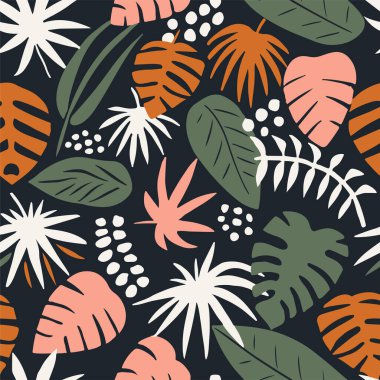 Dark Seamless Color Spring Lines Art. Yellow Endless Elegant Bloom Illustration, Seamless Background. Vibrant Continuous Summer Beauty Watercolor Print.