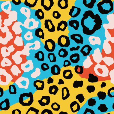 Kusursuz Kara Safari Basit Deri Suluboya Şablonu. Kusursuz Vahşi Leopar, Kusursuz Duvar Kağıdı. Tekrarlanan Pastel Kürk Tekstil Arkaplanı.