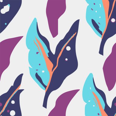 Kusursuz Doğal Moda Boya Arkaplanı. Pastel Tekrarlanan Doğa Güzel Şablon, Kusursuz Şablon. Canlı Devamlı Yaratıcı Güzellik Kumaşı Yazdırma.