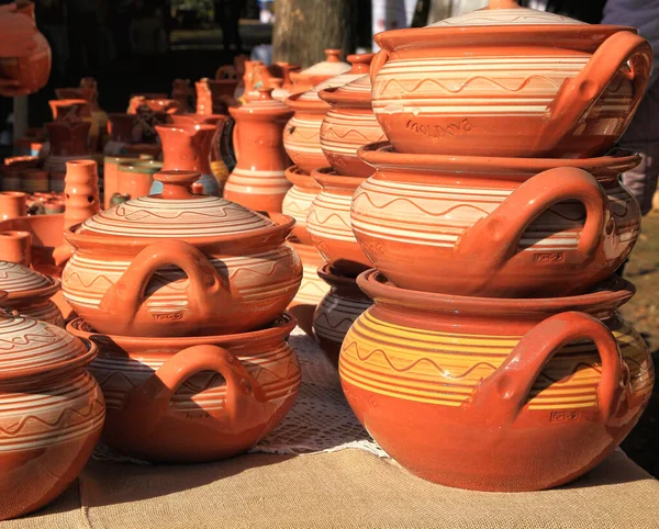 Chisinau Moldova October 2022 City Day Ceramic Dishes Handmade Chisinau — Stock Photo, Image