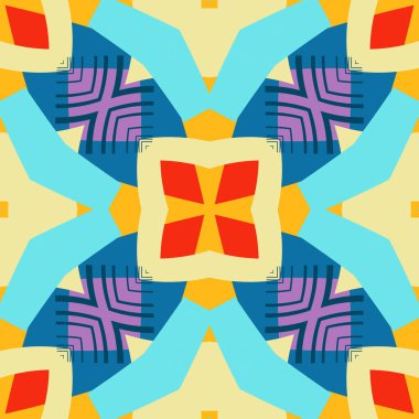 Basit trend simetrik geometrik desen. Moda tasarımı ve ev dekorasyonu için harika. Tekstil, seramik fayanslar, goblen, halı, battaniye, yatak örtüsü, kumaş, duvar kağıtları için şablon.