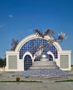 Ashgabat, Türkmenistan - 22 Ekim 2023: Yeni şehir parkı Özbekistan.