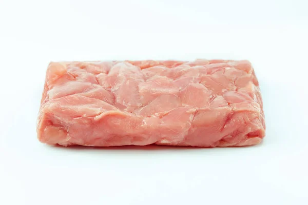 Gefrorenes Puten Oder Geflügelfleisch Frische Gefrorene Stücke Putenfleisch Auf Weißem — Stockfoto