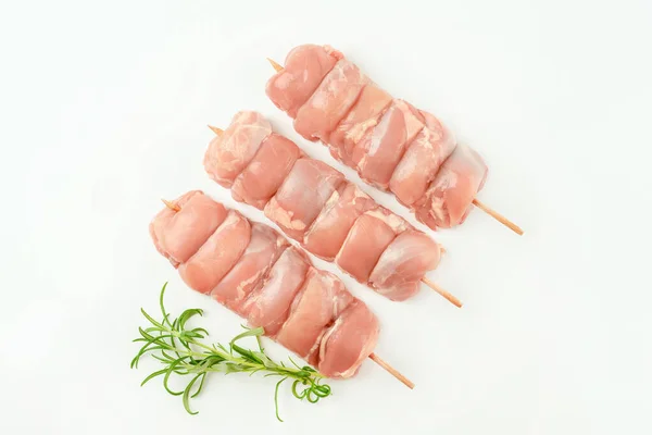 Kyckling Spewers Food Retail Skewers Från Kyckling Ben Kött Utan — Stockfoto