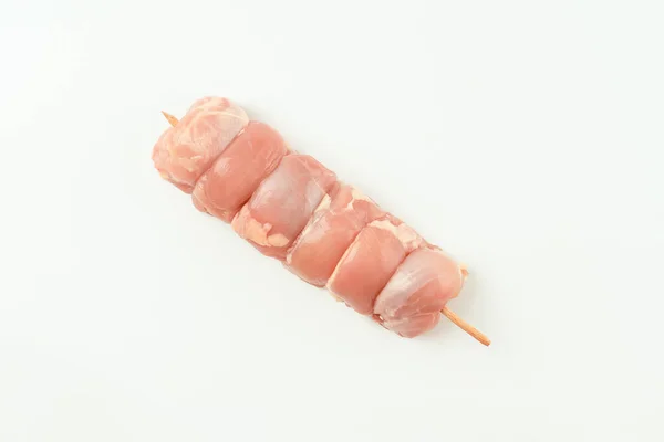 Chicken Skewers Food Retail Skewers Raw Chicken Leg Meat Skin — Stock Photo, Image