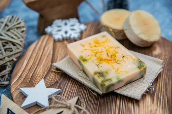 Hand Made Natural Soap Decoration Gift Christmas — Stock Photo, Image