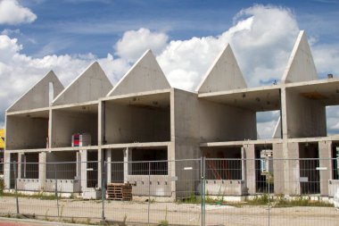 concrete casco at residential construction site in the Zuidplaspolder in the Netherlands, the lowest area