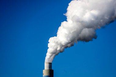 Hollanda 'daki Maasvlakte' de Onyx Power Centrale Rotterdam borusundan çıkan akıntı.