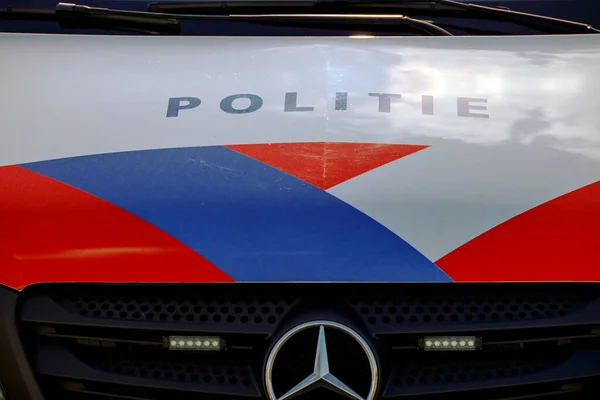 Logo Politie Vvoertuig Van Havenpolitie Van Rotterdam Bij Botlekhaven Nederland — Stockfoto