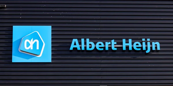 Logotipo Albert Heijn Almacén Entrega Bleiswijk Los Países Bajos — Foto de Stock