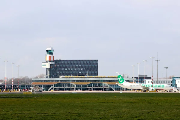 Hzo Transavia Boeing 737 Στο Ρόττερνταμ Αερολιμένας Της Χάγης Στις — Φωτογραφία Αρχείου