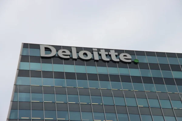 Deloitte Logo Building Hague Called Haagse Zwaan Netherlands — Stock Photo, Image