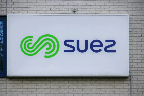 Logo Przetwórcy Odpadów Suez Stacji Przesyłowej Alphen Aan Den Rijn — Zdjęcie stockowe