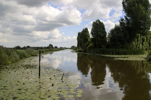 Canal Anillo Del Plaspólder Zuiden Nieuwerkerk Aan Den Ijssel Los — Foto de Stock