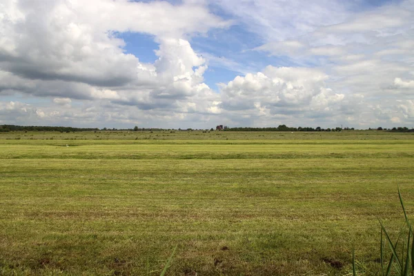 stock image Meadows and roads in the Zuidplaspolder area where new village will be build in the Netherlands