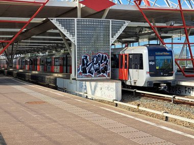  Hollanda, Amsterdam 'daki GVB' nin Alstom Metropolis metro tipi M5