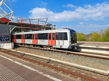 Hollanda, Amsterdam 'daki GVB' nin Alstom Metropolis metro tipi M5