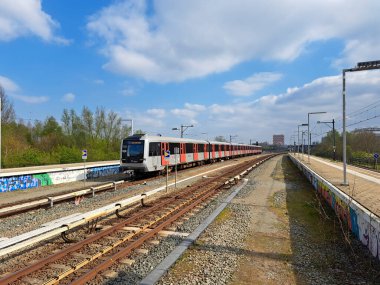  Hollanda, Amsterdam 'daki GVB' nin Alstom Metropolis metro tipi M5