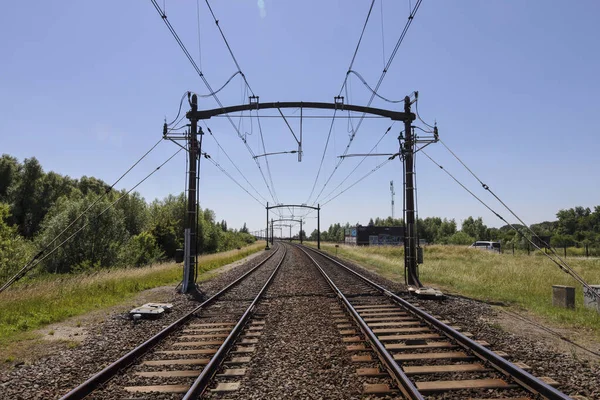 Eisenbahnstrecke Zwischen Dordrecht Und Breda Den Niederlanden — Stockfoto
