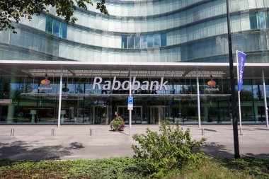 Utrecht, Hollanda 'daki Croeselaan' daki Rabobank Genel Merkezi.