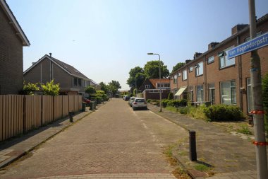 Hollanda 'nın Moerkapelle köyünde sokak Van Hoogendorpstraat
